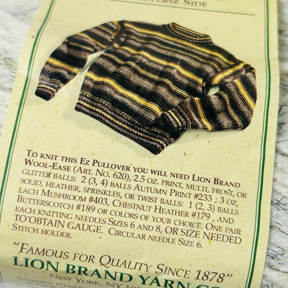 Lion Brand Yarn Wool Ease Wheat 402 Lot of 6 Skeins 3 oz Each - Picture 6 of 6